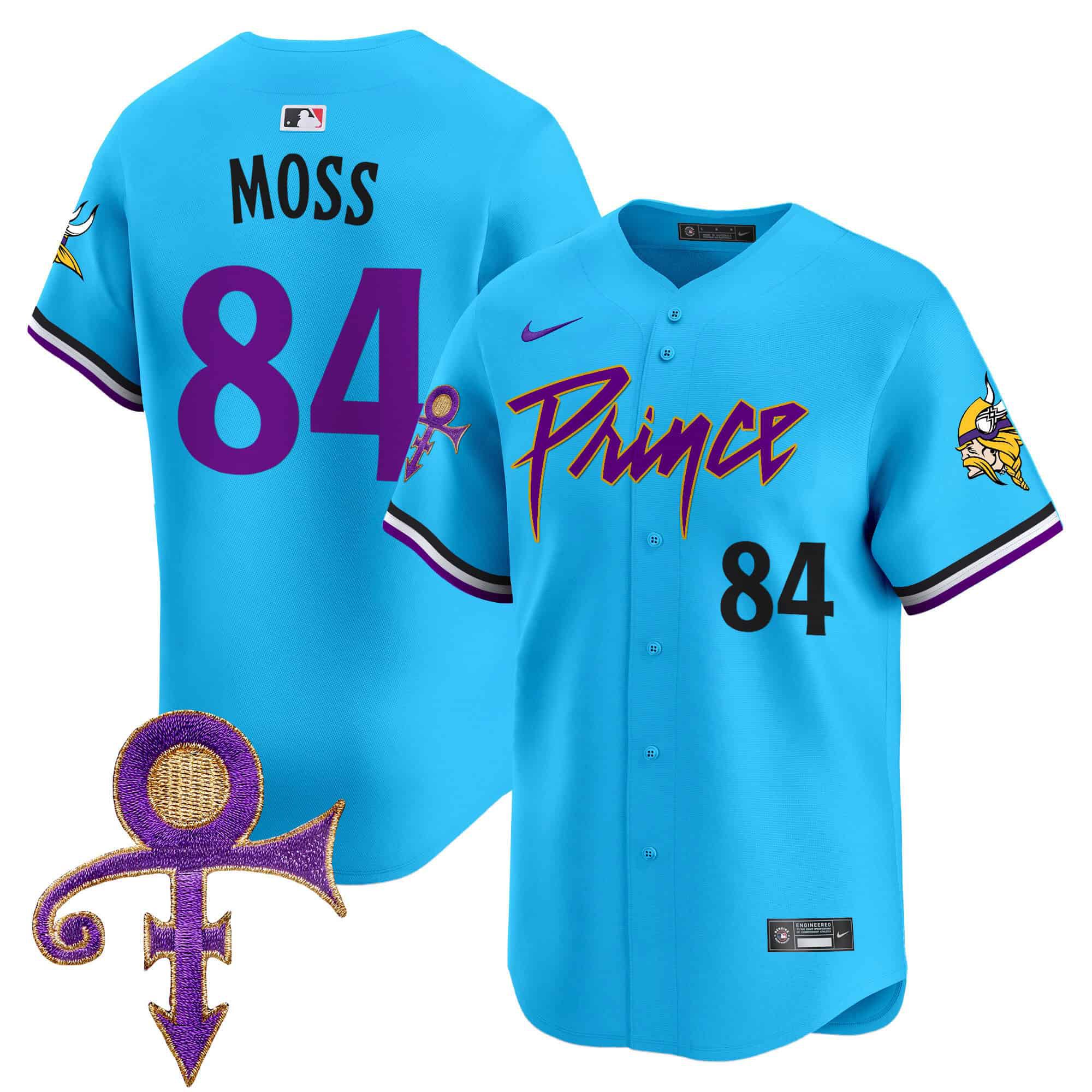 Men Minnesota Vikings #84 Moss Light Blue 2024 Nike Prince Patch Vapor Premier Limited NFL Jersey->indianapolis colts->NFL Jersey